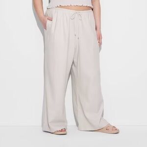 NWT Linen Wide Leg Pants (Wild Fable Target brand) plus size 1X elastic waist